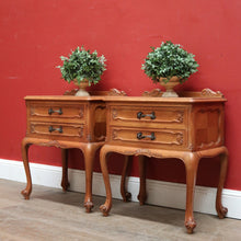 Load image into Gallery viewer, x SOLD A Pair of Vintage Bedside Cabinets or 2 Drawer, 1 Shelf Lamp Side Tables. B11798
