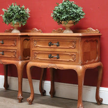 Load image into Gallery viewer, x SOLD A Pair of Vintage Bedside Cabinets or 2 Drawer, 1 Shelf Lamp Side Tables. B11798

