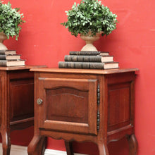 Load image into Gallery viewer, x SOLD Vintage French Single Door Matching Pair of Bedside Cabinets or Lamp, Side Tables. B11568
