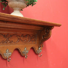 Load image into Gallery viewer, x SOLD Antique French Oak Five (5) Hook Coat Rack, Scarf and Hat Wall Rack. B11395
