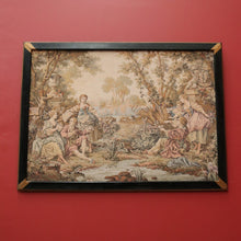 Load image into Gallery viewer, x SOLD Vintage Frame French Period Scene Wall Hanging Tapestry Fishing, Romance, Lovers. B11321
