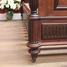 Load image into Gallery viewer, Antique French Rosewood Bed, Double. includes slat base, Foot, Headboard, Side Rails. B12237
