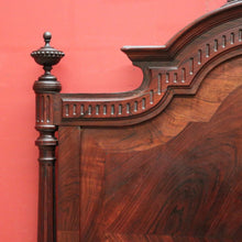 Load image into Gallery viewer, Antique French Rosewood Bed, Double. includes slat base, Foot, Headboard, Side Rails. B12237
