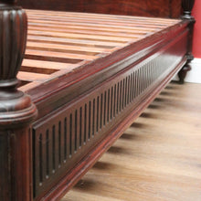 Load image into Gallery viewer, Antique French Rosewood Bed, Double. includes slat base, Foot, Headboard, Side Rails. B12237
