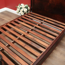 Load image into Gallery viewer, Antique French Rosewood Bed, Double. includes slat base, Foot, Headboard, Side Rails. B12237
