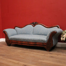 Load image into Gallery viewer, Antique Central European Biedermeier Chaise, Lounge or Sofa, Flame Mahogany and Fabric. B11788
