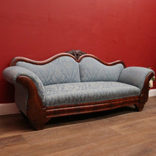 Load image into Gallery viewer, Antique Central European Biedermeier Chaise, Lounge or Sofa, Flame Mahogany and Fabric. B11788
