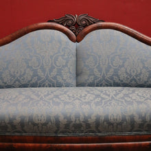 Load image into Gallery viewer, Antique Central European Biedermeier Chaise, Lounge or Sofa, Flame Mahogany and Fabric. B11788
