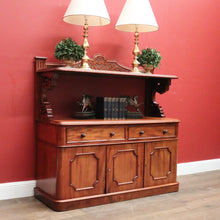 Load image into Gallery viewer, Antique English Mahogany Sideboard or Servery with Drawer and Cupboard Storage. B12359
