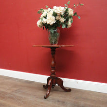 Load image into Gallery viewer, Antique English Mahogany Wine or Lamp Table with Pedestal Base and Tri-Leg Design. B12360.
