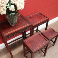 Load image into Gallery viewer, x SOLD Nesting Tables, A Set of 4 Chinese Rosewood Stackable Lam or Side Tables. B12332
