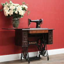 Load image into Gallery viewer, X SOLD Antique Singler Treadle Sewing Machine with Cast Iron Base and Six Drawers. B12365
