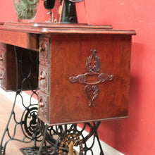 Load image into Gallery viewer, X SOLD Antique Singler Treadle Sewing Machine with Cast Iron Base and Six Drawers. B12365
