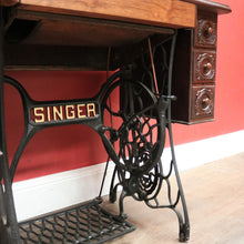 Load image into Gallery viewer, X SOLD Antique Singler Treadle Sewing Machine with Cast Iron Base and Six Drawers. B12365
