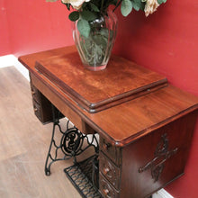 Load image into Gallery viewer, X SOLD Antique Singler Treadle Sewing Machine with Cast Iron Base and Six Drawers. B12365
