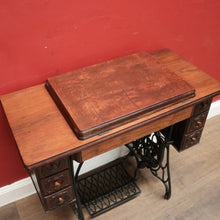 Load image into Gallery viewer, X SOLD Antique Singler Treadle Sewing Machine with Cast Iron Base and Six Drawers. B12365
