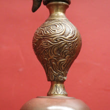 Load image into Gallery viewer, x SOLD Antique French Brass and Copper Six-Branch Candelabra, Glass Lustre Drops. B12369
