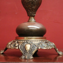 Load image into Gallery viewer, x SOLD Antique French Brass and Copper Six-Branch Candelabra, Glass Lustre Drops. B12369
