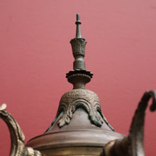 Load image into Gallery viewer, x SOLD Antique French Brass and Copper Six-Branch Candelabra, Glass Lustre Drops. B12369
