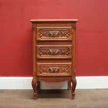 Load image into Gallery viewer, x SOLD Vintage French Three Drawer Hall Cabinet or Small Chest of Drawers or Bedside. B11449
