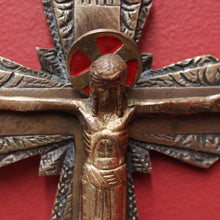 Load image into Gallery viewer, x SOLD Antique French Brass Wall Hanging Crucifix, Christ on the Cross, Home Worship. B11606
