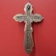 Load image into Gallery viewer, x SOLD Antique French Brass Wall Hanging Crucifix, Christ on the Cross, Home Worship. B11606
