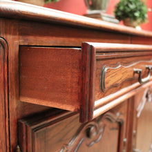 Load image into Gallery viewer, Antique French Oak Three Drawer, Three Door Sideboard with Parquetry Top. B12429
