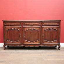 Load image into Gallery viewer, Antique French Oak Three Drawer, Three Door Sideboard with Parquetry Top. B12429
