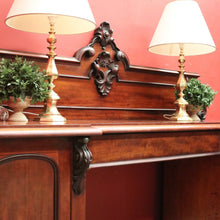 Load image into Gallery viewer, Antique English Mahogany Twin Pedestal Sideboard with Single Drawer and Backboard. B12432
