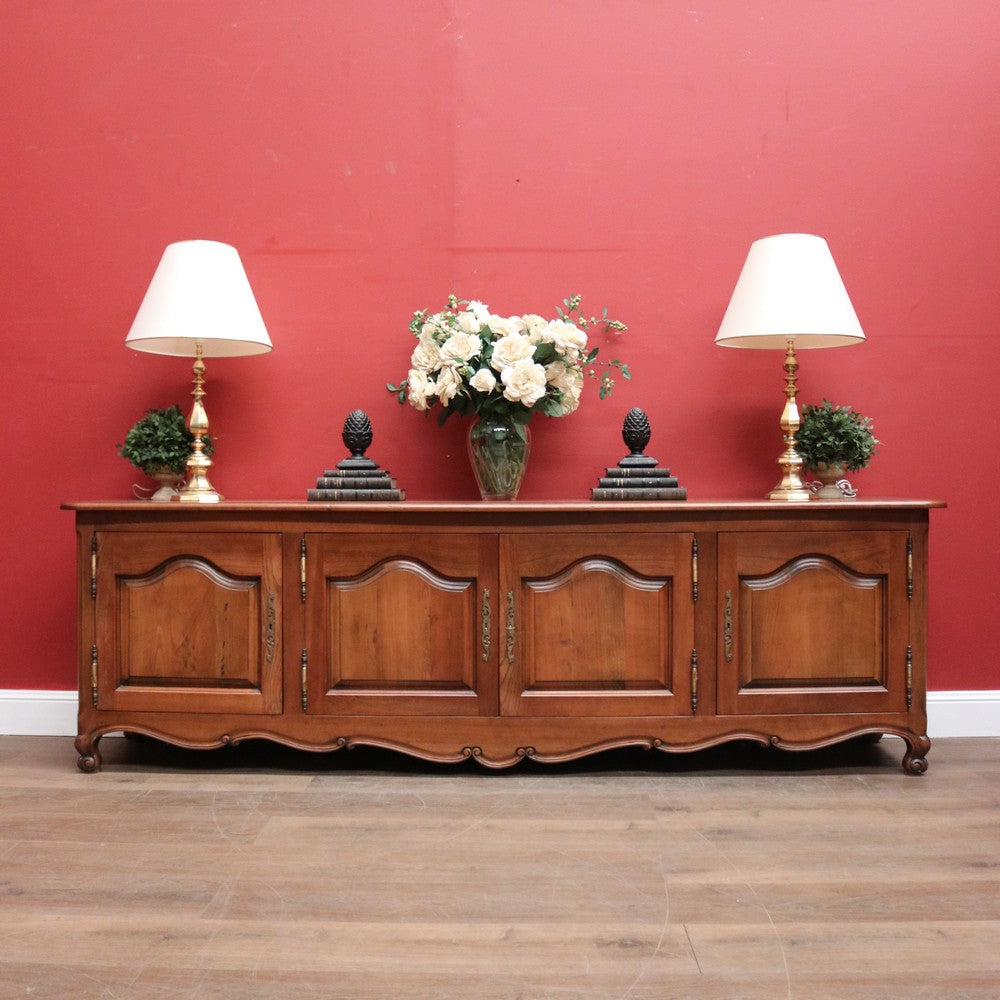 Antique French Cherry Wood Low Four Door Sideboard Cabinet TV Unit. B12427