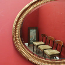 Load image into Gallery viewer, Vintage French Gilt Bevelled Edge Oval Wall Mirror with Ribbon Bow to the top. B12062
