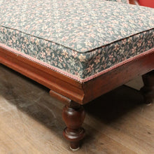 Load image into Gallery viewer, Antique Australian Cedar Chaise, Green Floral Fabric, Single Ended Chaise, Lounge, or Settee B12075
