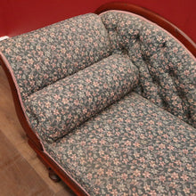 Load image into Gallery viewer, Antique Australian Cedar Chaise, Green Floral Fabric, Single Ended Chaise, Lounge, or Settee B12075
