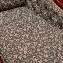 Load image into Gallery viewer, Antique Australian Cedar Chaise, Green Floral Fabric, Single Ended Chaise, Lounge, or Settee B12075
