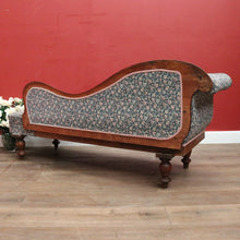 Load image into Gallery viewer, Antique Australian Cedar Chaise, Green Floral Fabric, Single Ended Chaise, Lounge, or Settee B12075
