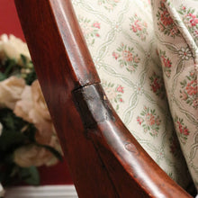 Load image into Gallery viewer, Vintage English Mahogany, Cream fabric with rose Floral detail Lades Rocking Chair. B12078
