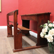 Load image into Gallery viewer, A Vintage Mid-Century Australian School Desk - Seats Two, Lift Seat and desk. B12074
