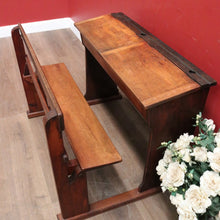 Load image into Gallery viewer, A Vintage Mid-Century Australian School Desk - Seats Two, Lift Seat and desk. B12074
