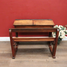 Load image into Gallery viewer, A Vintage Mid-Century Australian School Desk - Seats Two, Lift Seat and desk. B12074
