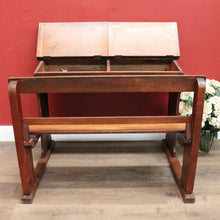 Load image into Gallery viewer, A Vintage Mid-Century Australian School Desk - Seats Two, Lift Seat and desk. B12074
