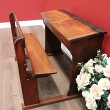 Load image into Gallery viewer, A Vintage Mid-Century Australian School Desk - Seats Two, Lift Seat and desk. B12074
