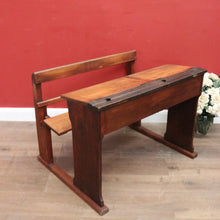 Load image into Gallery viewer, A Vintage Mid-Century Australian School Desk - Seats Two, Lift Seat and desk. B12074
