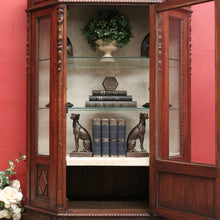 Load image into Gallery viewer, x SOLD Antique French China Cabinet, French Oak, Glass Shelves, Door and Sides, Key.
