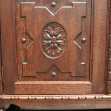 Load image into Gallery viewer, x SOLD Antique French Oak Four-Door Breakfront Bookcase or China Cabinet, Spiral Legs. B11471
