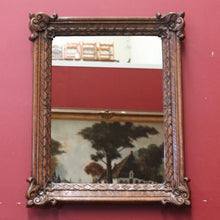 Load image into Gallery viewer, x SOLD Antique French Oak Mirror, Carved Frame, Ready to hang, New Mirror. B11992
