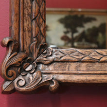 Load image into Gallery viewer, x SOLD Antique French Oak Mirror, Carved Frame, Ready to hang, New Mirror. B11992
