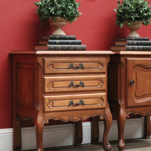Load image into Gallery viewer, x SOLD Pair of Antique French Oak Bedside Cabinet or Lamp or Side Cupboards. B11448
