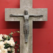 Load image into Gallery viewer, On hold 27.09.24 Bluestone Cross or Crucifix with Bronze Statue of Jesus. B12119
