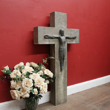 Load image into Gallery viewer, On hold 27.09.24 Bluestone Cross or Crucifix with Bronze Statue of Jesus. B12119
