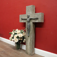 Load image into Gallery viewer, On hold 27.09.24 Bluestone Cross or Crucifix with Bronze Statue of Jesus. B12119
